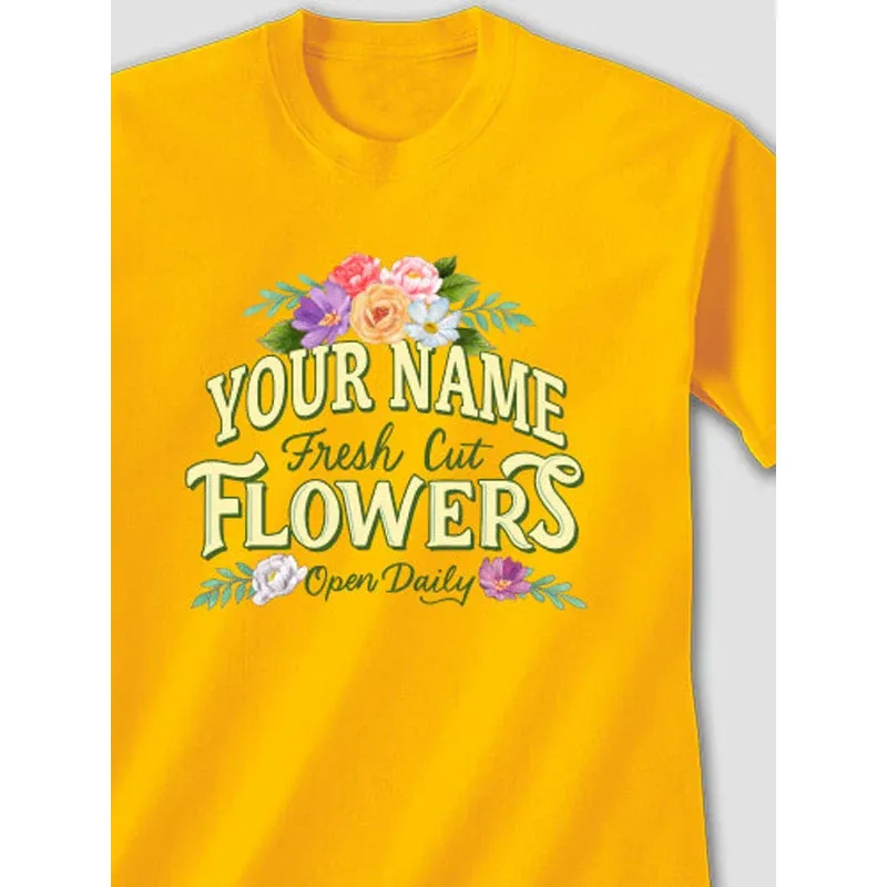 Fresh Cut Flowers Graphic Adult T-Shirt - Unisex Cotton Crew Neck 4