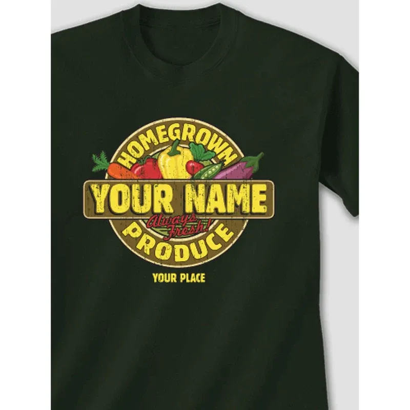 Homegrown Produce Graphic Adult T-Shirt - Casual Cotton Apparel