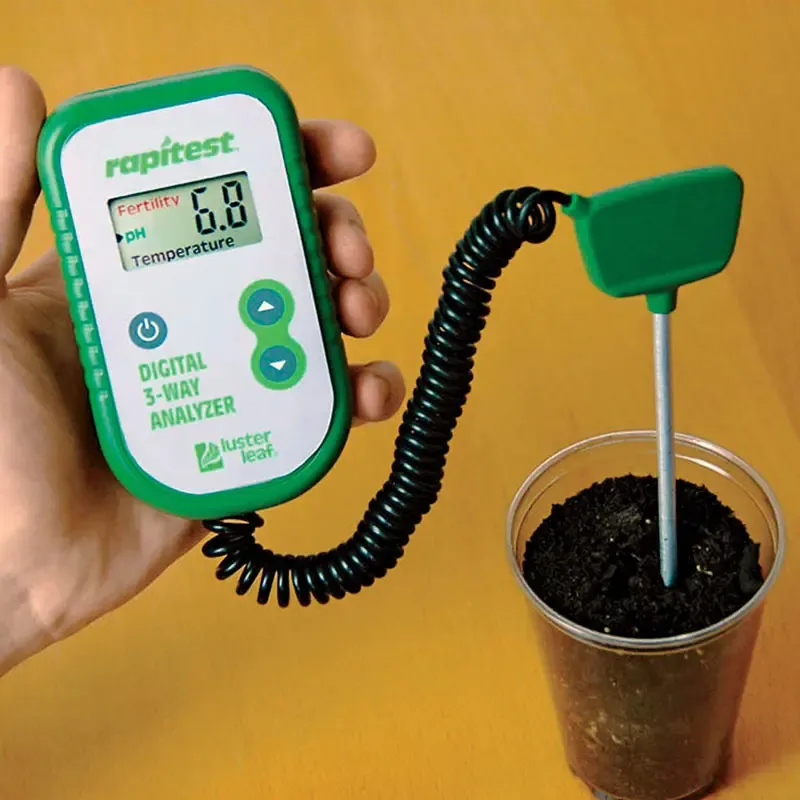 Digital 3-Way Soil Analyzer for Moisture, pH, and Sunlight Monitoring