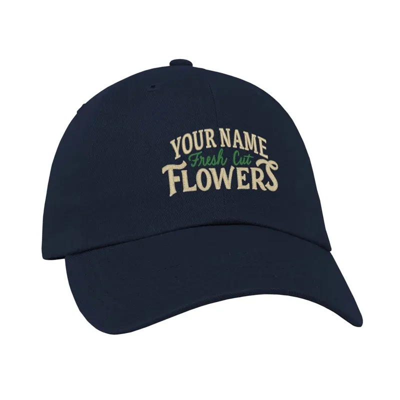 Fresh Cut Flowers Embroidered Hat - Adjustable Cotton Cap