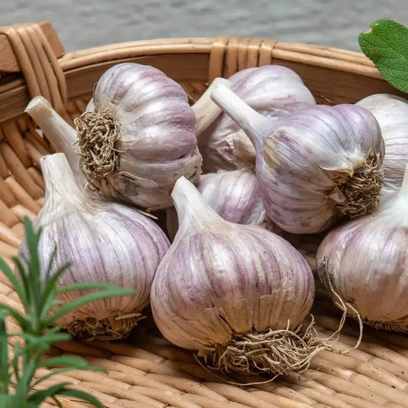 Deerfield Purple Hardneck Garlic Bulbs for Planting and Culinary Use