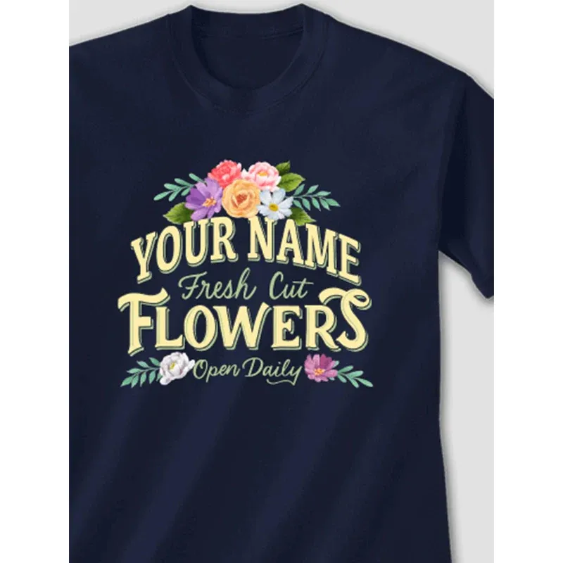 Fresh Cut Flowers Graphic Adult T-Shirt - Unisex Cotton Crew Neck