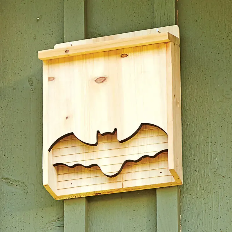 Natural Cedar Wood Bat House - Outdoor Wildlife Roosting Shelter
