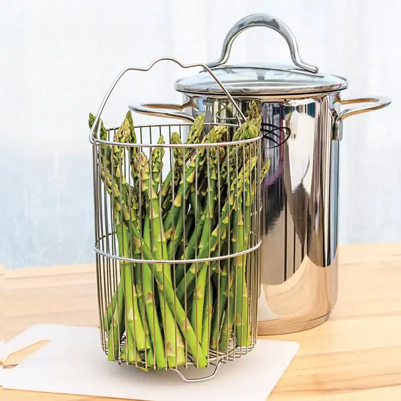 3.5 Quart Stainless Steel Asparagus Steamer Pot with Removable Steaming Basket