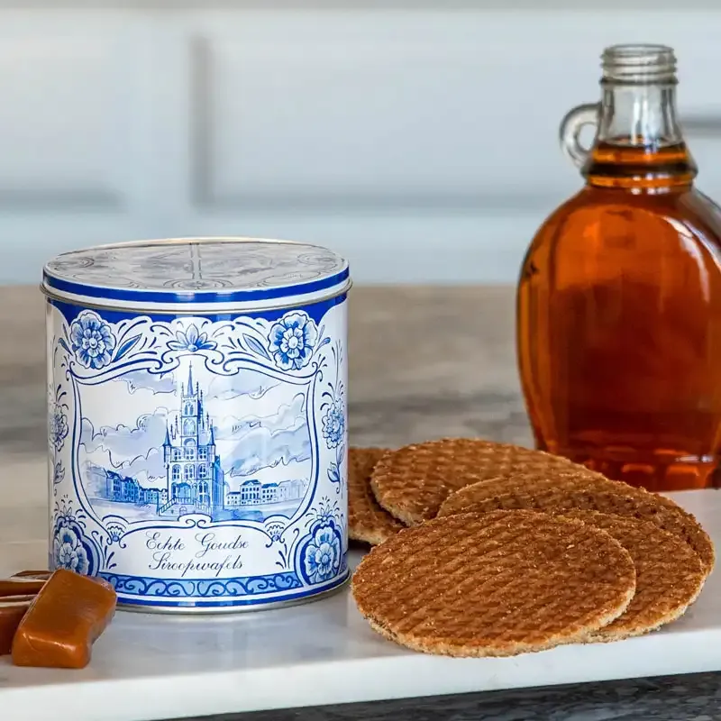 Stroopwafel Sampler Tin - Traditional Dutch Caramel Waffle Assortment