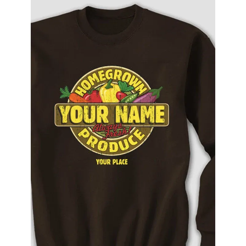 Homegrown Produce Adult Sweatshirt - Unisex Crewneck Pullover 2