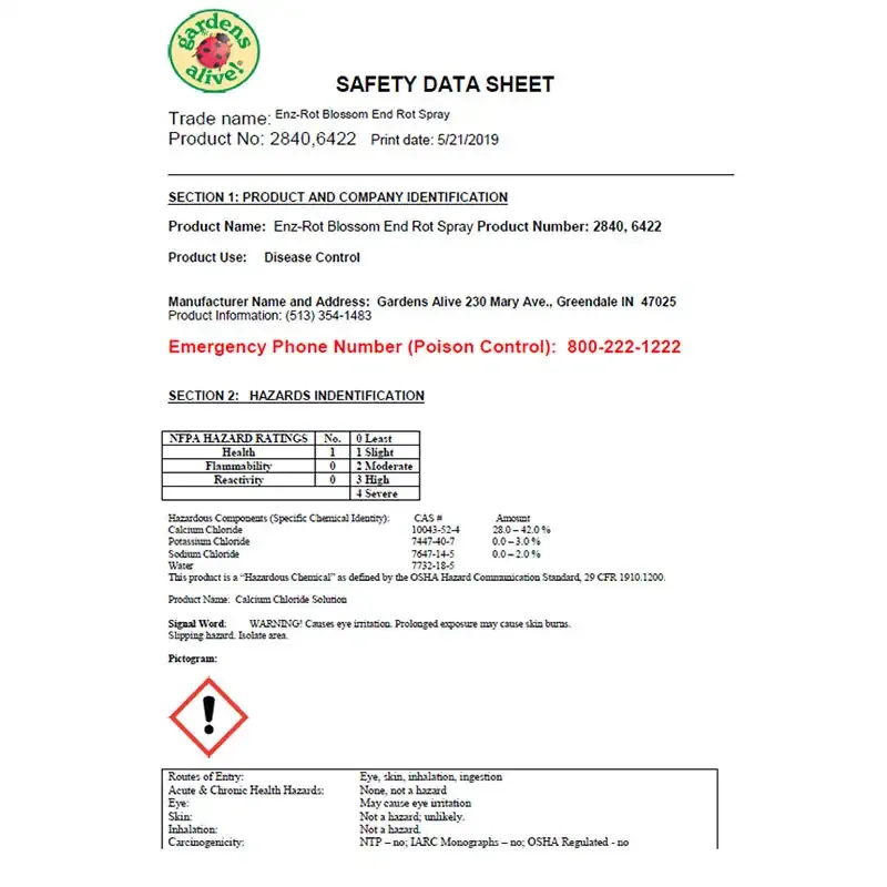 Blossom-End Rot Treatment Concentrate Spray for Vegetables 1