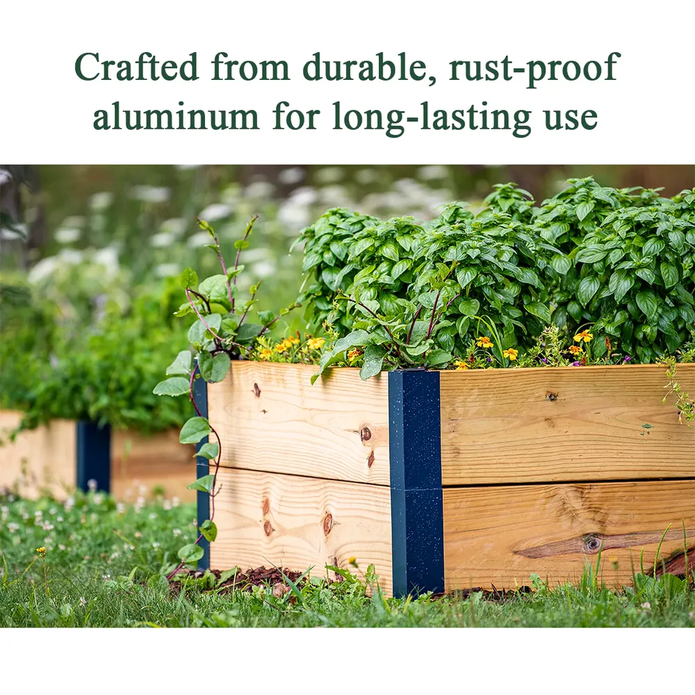 Modular Raised Garden Bed Corner Brackets and Extension Connectors 1