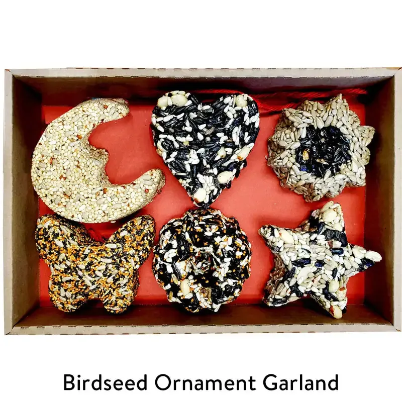 Natural Birdseed Garland and Decorative Birdseed Ornaments for Outdoor Bird Feeding 1