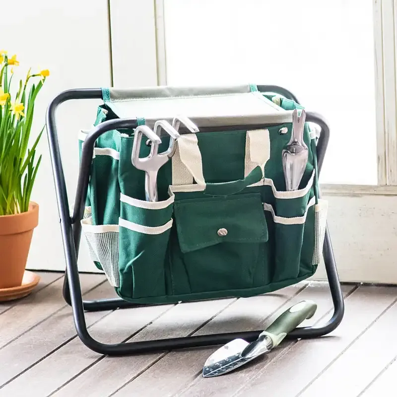 Foldable Garden Kneeler and Seat with Detachable Tool Organizer
