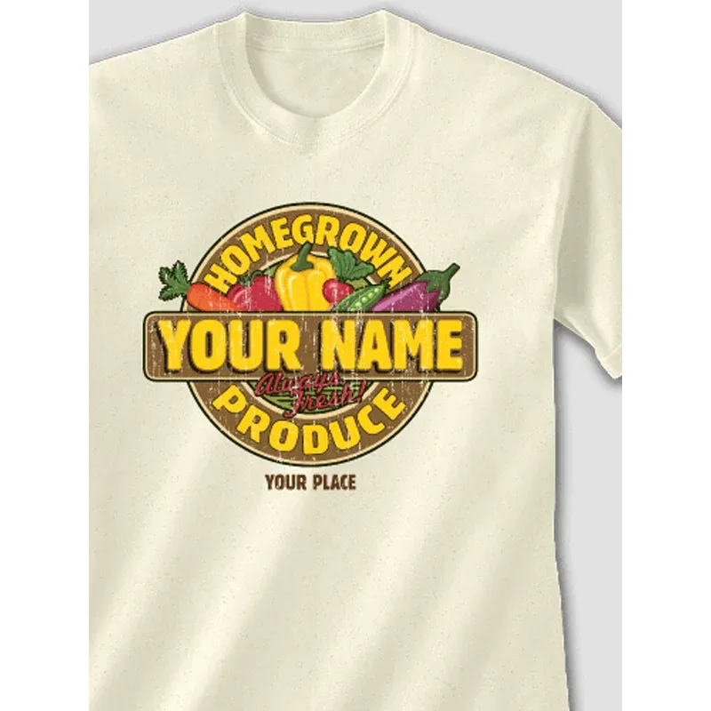 Homegrown Produce Graphic Adult T-Shirt - Casual Cotton Apparel 3