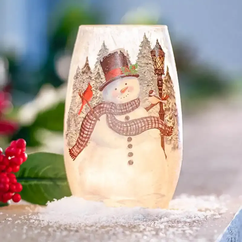 Snowman Accent Light LED Decorative Figurine for Holiday Home Decor