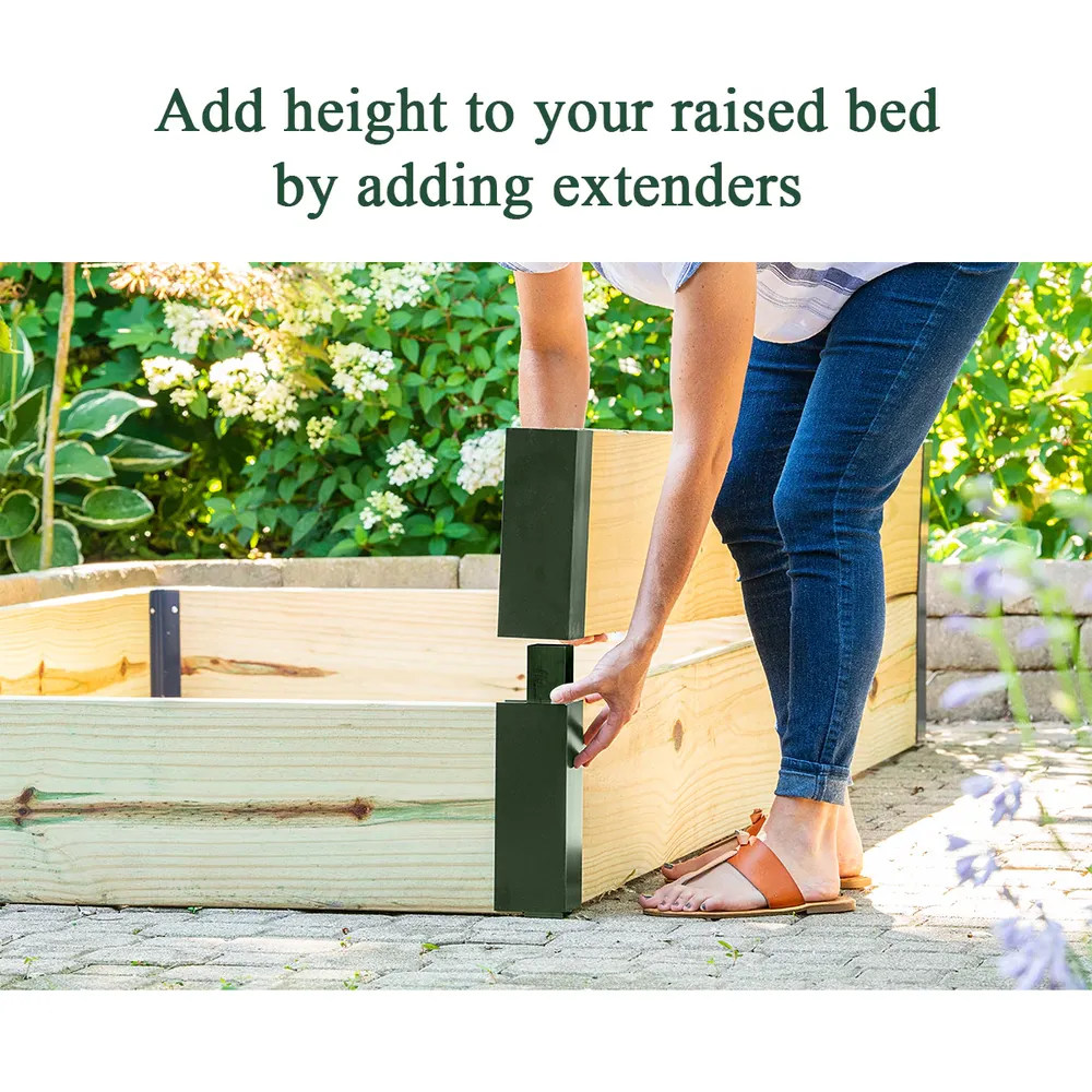 Modular Raised Garden Bed Corner Brackets and Extension Connectors 2