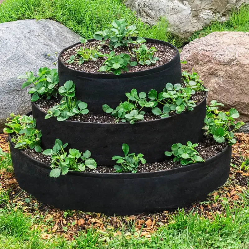 Tiered Vertical Strawberry Planter - Stackable Garden Container for Small Spaces