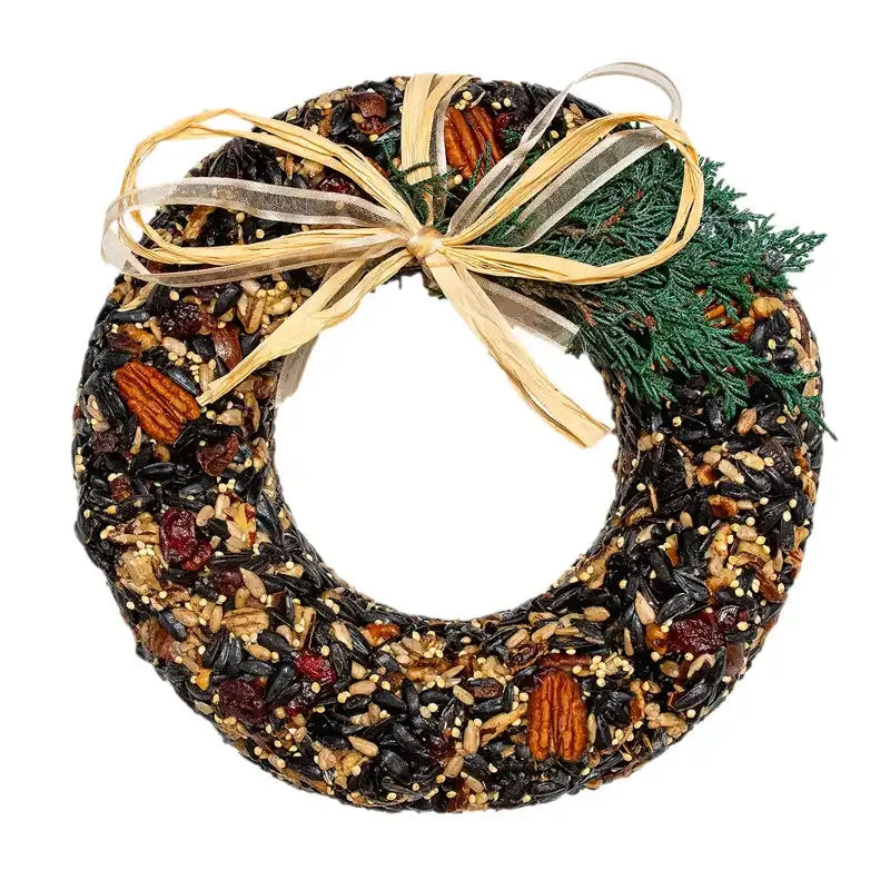 Gourmet Birdseed Wreath - Decorative Hanging Wild Bird Feeder