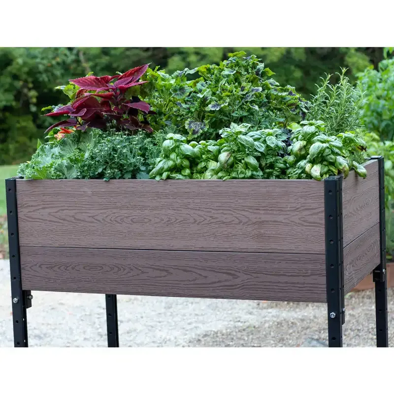 Mobile Garden Planter with Integrated Rolling Casters 1