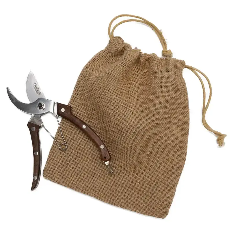 Rosewood Handle Bypass Garden Pruners with Carrying Bag