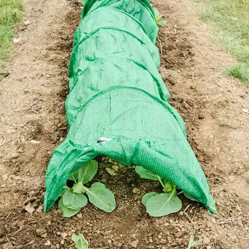 Garden Pest Control Netting Tunnel with Fine Mesh Barrier and Support Hoops