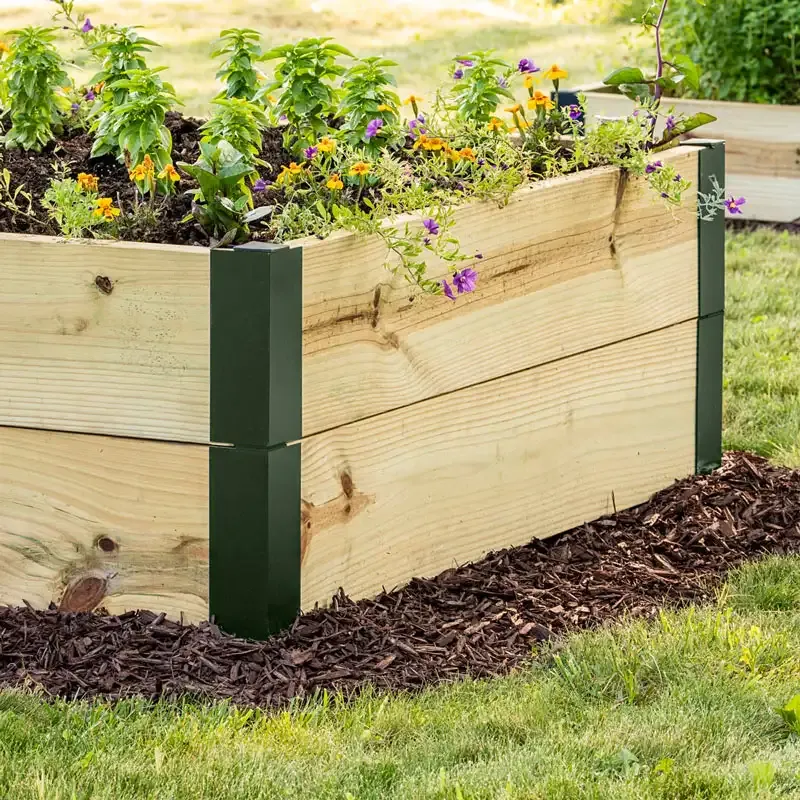Modular Raised Garden Bed Corner Brackets and Extension Connectors